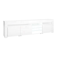 Thumbnail for Artiss TV Cabinet Entertainment Unit Stand RGB LED Gloss 3 Doors 180cm White