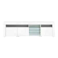 Thumbnail for Artiss TV Cabinet Entertainment Unit Stand RGB LED Gloss 3 Doors 180cm White