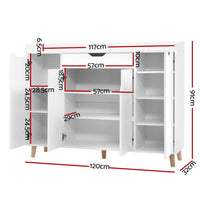 Thumbnail for Artiss Shoe Cabinet Shoes Storage Rack 120cm Organiser White Drawer Cupboard