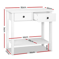 Thumbnail for Hallway Console Table Hall Side Entry 2 Drawers Display White Desk Furniture