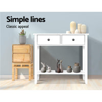 Thumbnail for Hallway Console Table Hall Side Entry 2 Drawers Display White Desk Furniture