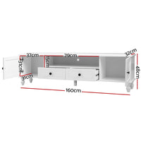 Thumbnail for Artiss TV Cabinet Entertainment Unit 160cm White Kubi