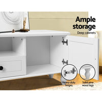 Thumbnail for Artiss TV Cabinet Entertainment Unit 160cm White Kubi