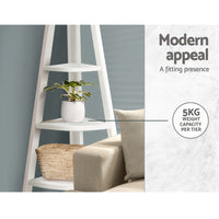 Thumbnail for Artiss 5 Tier Corner Ladder Display Shelf Home Storage Plant Stand Bookshelf