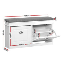 Thumbnail for Artiss Shoe Cabinet Bench Shoes Storage Rack Organiser Drawer White Shelf 12 Pairs Box