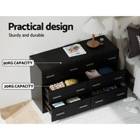 Thumbnail for Artiss 6 Chest of Drawers - VEDA Black