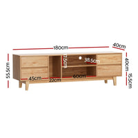 Thumbnail for Artiss Entertainment Unit Stand TV Cabinet Storage Drawer Shelf 180cm Wooden