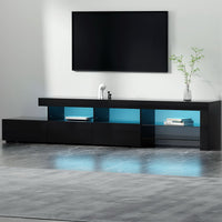 Thumbnail for Artiss TV Cabinet Entertainment Unit Stand RGB LED Gloss Furniture 215cm Black