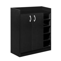 Thumbnail for Artiss 2 Doors Shoe Cabinet Storage Cupboard - Black