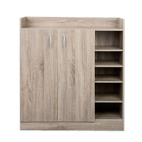 Thumbnail for Artiss 2 Doors Shoe Cabinet Storage Cupboard - Wood