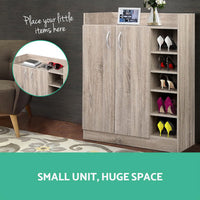 Thumbnail for Artiss 2 Doors Shoe Cabinet Storage Cupboard - Wood