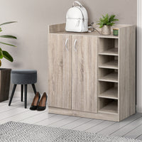 Thumbnail for Artiss 2 Doors Shoe Cabinet Storage Cupboard - Wood