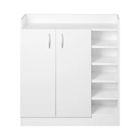 Thumbnail for Artiss 2 Doors Shoe Cabinet Storage Cupboard - White