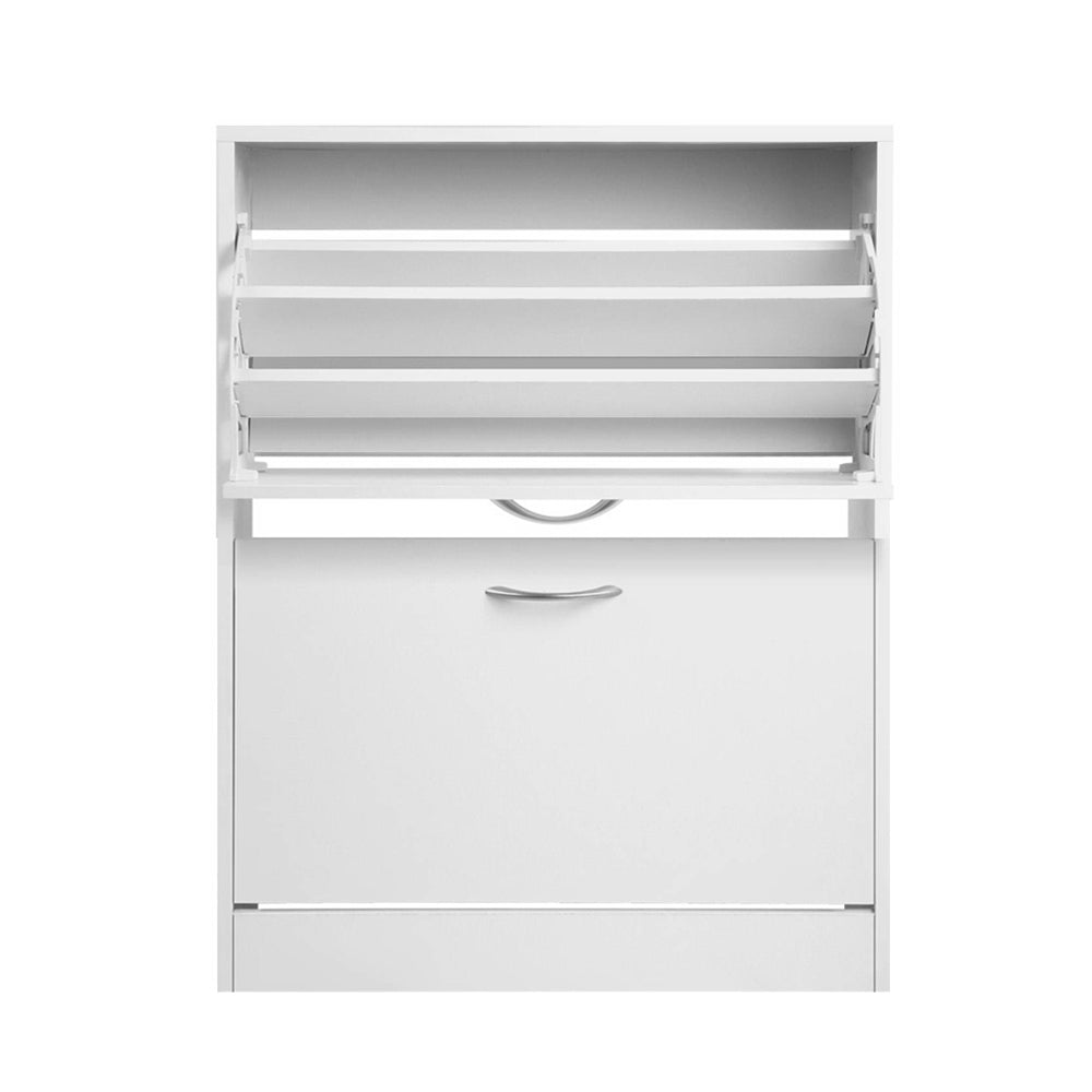 Artiss 2 Door Shoe Cabinet - White