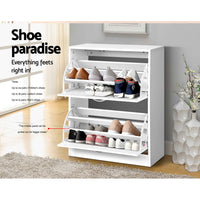 Thumbnail for Artiss 2 Door Shoe Cabinet - White