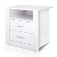 Thumbnail for Artiss Bedside Tables Drawers Storage Cabinet Drawers Side Table White