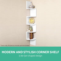 Thumbnail for Artiss 5 Tier Corner Wall Shelf - White