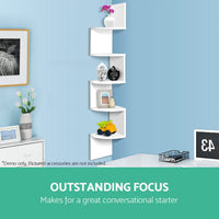 Thumbnail for Artiss 5 Tier Corner Wall Shelf - White