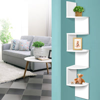 Thumbnail for Artiss 5 Tier Corner Wall Shelf - White