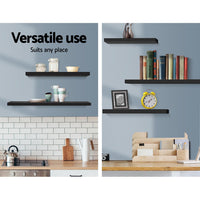 Thumbnail for Artiss 3 Piece Floating Wall Shelves - Black