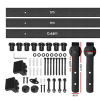 Thumbnail for Cefito Sliding Barn Door Hardware Track Set 2.44m Roller Kit Slide Office