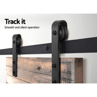 Thumbnail for Cefito Sliding Barn Door Hardware Track Set 2.44m Roller Kit Slide Office