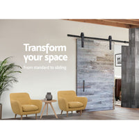 Thumbnail for Cefito Sliding Barn Door Hardware Track Set 4m Roller Kit Slide Office Bedroom