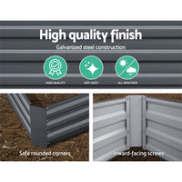 Thumbnail for Green Fingers 150 x 90cm Galvanised Steel Garden Bed - Aliminium Grey