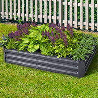 Thumbnail for Green Fingers 150 x 90cm Galvanised Steel Garden Bed - Aliminium Grey