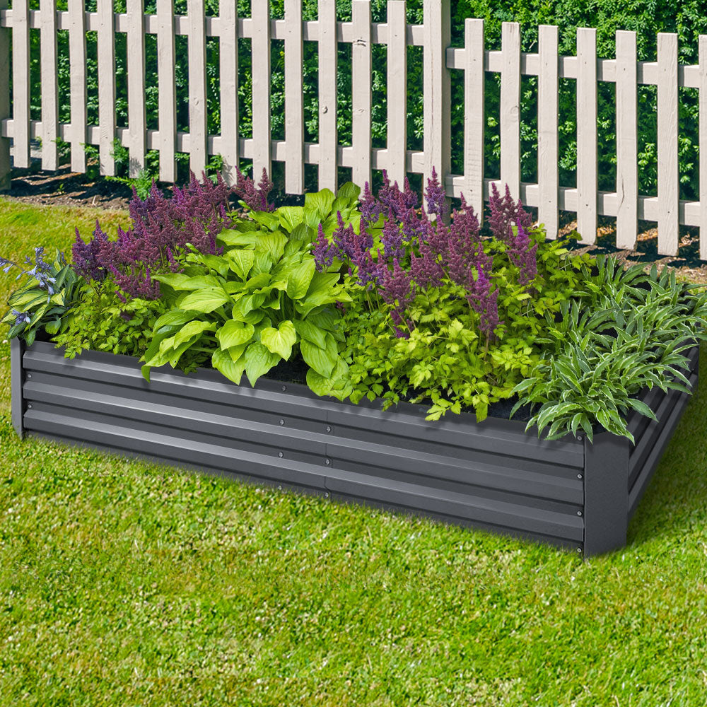 Greenfingers Galvanised Steel Planter 180x90x30cm