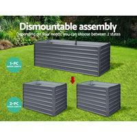 Thumbnail for Greenfingers Garden Bed 240X80X77CM Galvanised Raised Steel Instant Planter 2N1