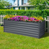 Thumbnail for Greenfingers Garden Bed 240X80X77CM Galvanised Raised Steel Instant Planter 2N1