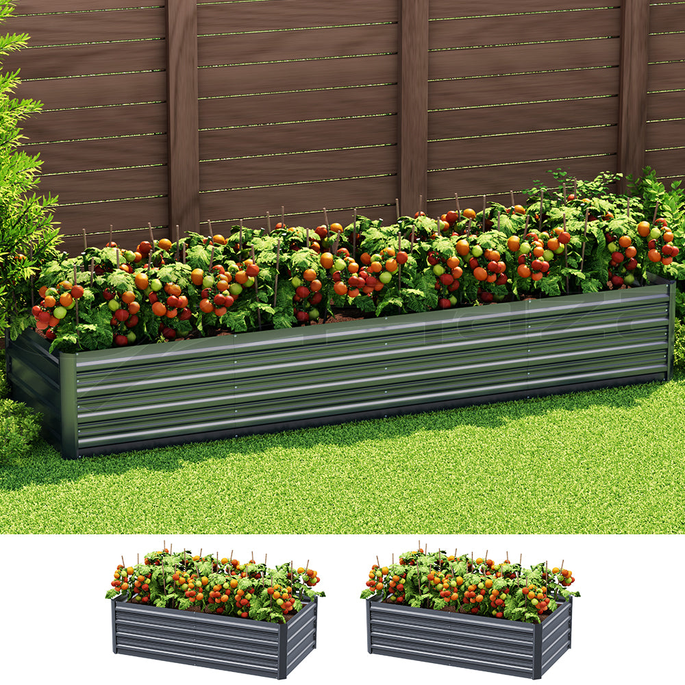 Greenfingers Garden Bed Galvanised Raised Steel Instant Planter 240X80X45CM