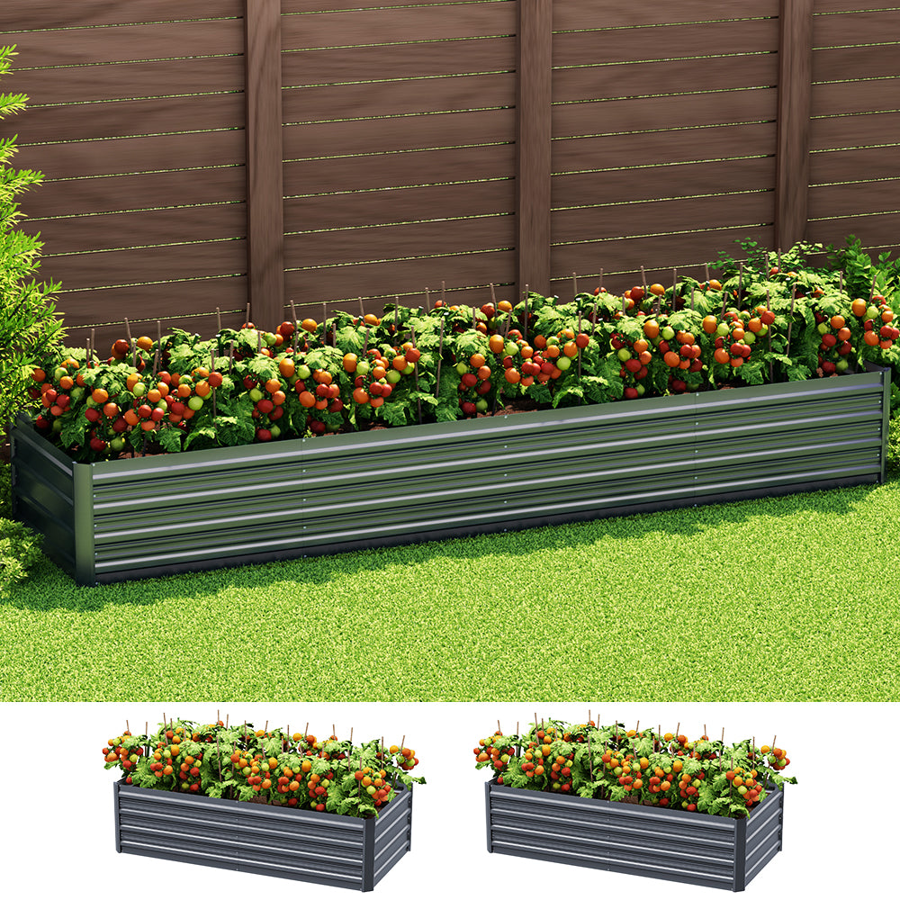 Greenfingers Garden Bed Galvanised Raised Steel Instant Planter 320X80X45CM