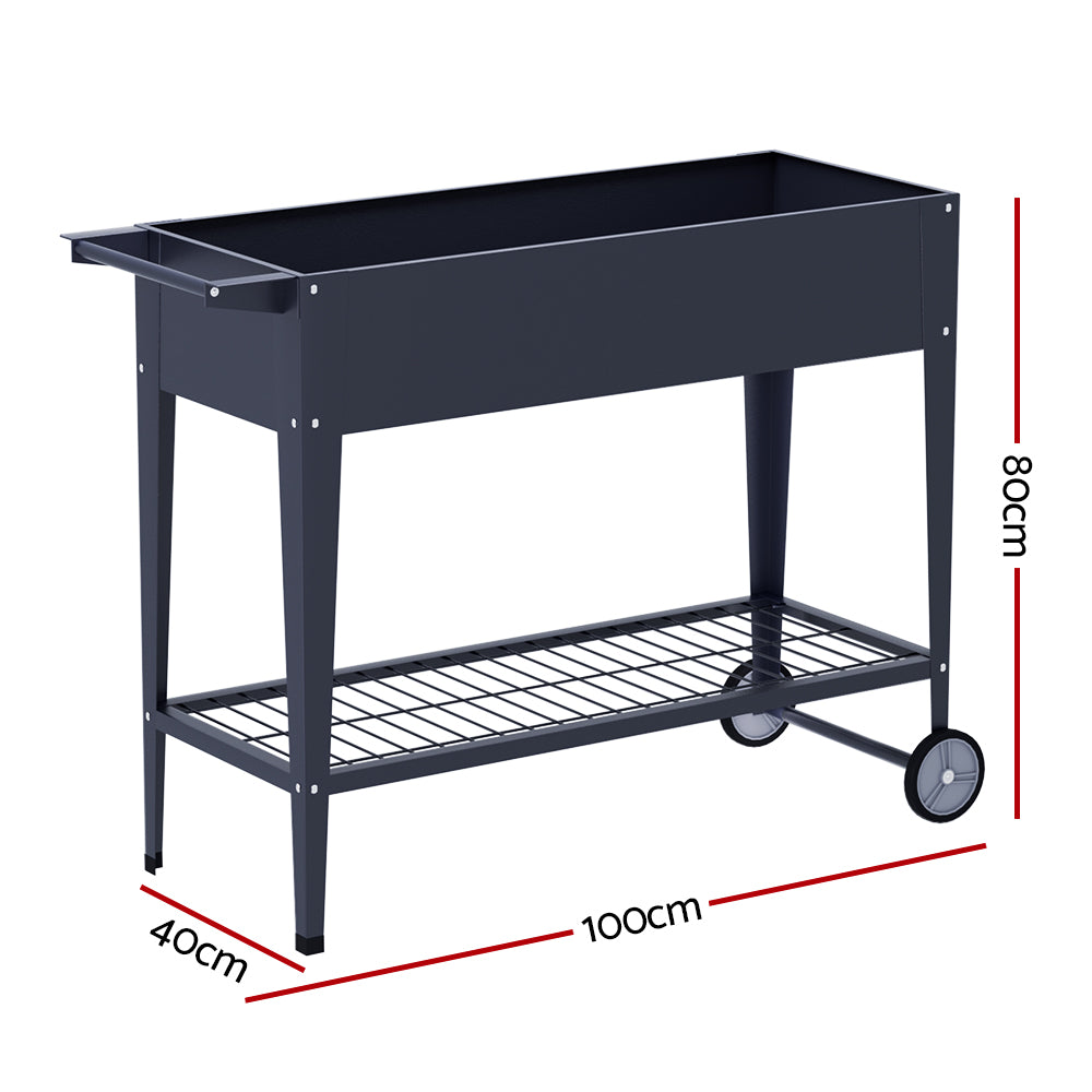 Greenfingers Garden Bed Galvanised Steel Raised Planter Box 100X40X80CM