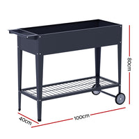 Thumbnail for Greenfingers Garden Bed Galvanised Steel Raised Planter Box 100X40X80CM