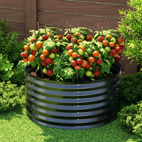 Thumbnail for Greenfingers Garden Bed Galvanised Raised Steel Planter Box Round 90X45CM