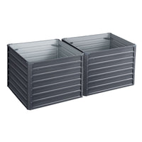 Thumbnail for Greenfingers Garden Bed 2PCS 100X100X77CM Galvanised Steel Raised Planter