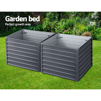 Thumbnail for Greenfingers Garden Bed 2PCS 100X100X77CM Galvanised Steel Raised Planter