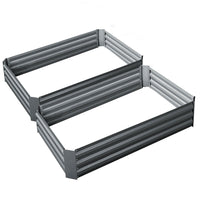 Thumbnail for Greenfingers Garden Bed 2PCS 120X90X30CM Galvanised Steel Raised Planter