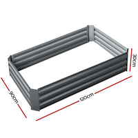 Thumbnail for Greenfingers Garden Bed 2PCS 120X90X30CM Galvanised Steel Raised Planter