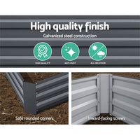 Thumbnail for Greenfingers Garden Bed 2PCS 120X90X30CM Galvanised Steel Raised Planter