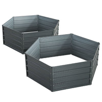 Thumbnail for Greenfingers Garden Bed 2PCS 130X130X46CM Galvanised Steel Raised Planter