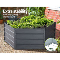 Thumbnail for Greenfingers Garden Bed 2PCS 130X130X46CM Galvanised Steel Raised Planter