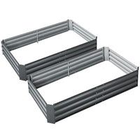 Thumbnail for Greenfingers Garden Bed 2PCS 150X90X30CM Galvanised Steel Raised Planter