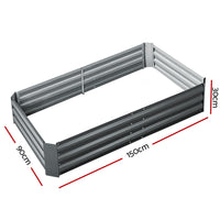 Thumbnail for Greenfingers Garden Bed 2PCS 150X90X30CM Galvanised Steel Raised Planter