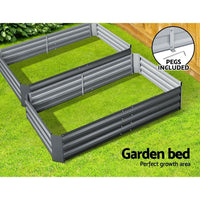 Thumbnail for Greenfingers Garden Bed 2PCS 150X90X30CM Galvanised Steel Raised Planter