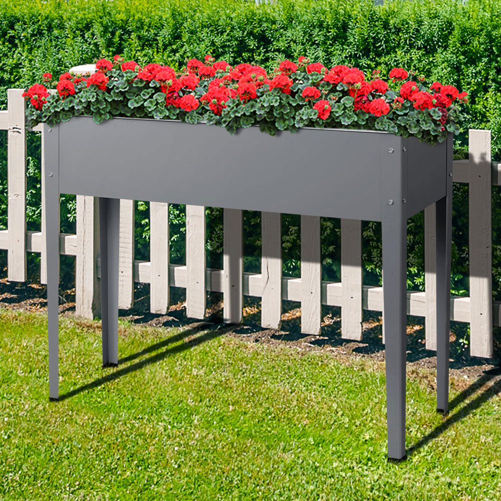 Greenfingers Garden Bed 100X80X30CM Galvanised Steel Raised Planter Standing Box