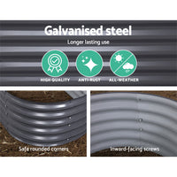 Thumbnail for Galvanised Steel Raised Bed 160x80x42cm - Greenfingers