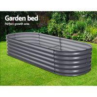 Thumbnail for Galvanised Steel Raised Planter 240x80x42cm - Greenfingers